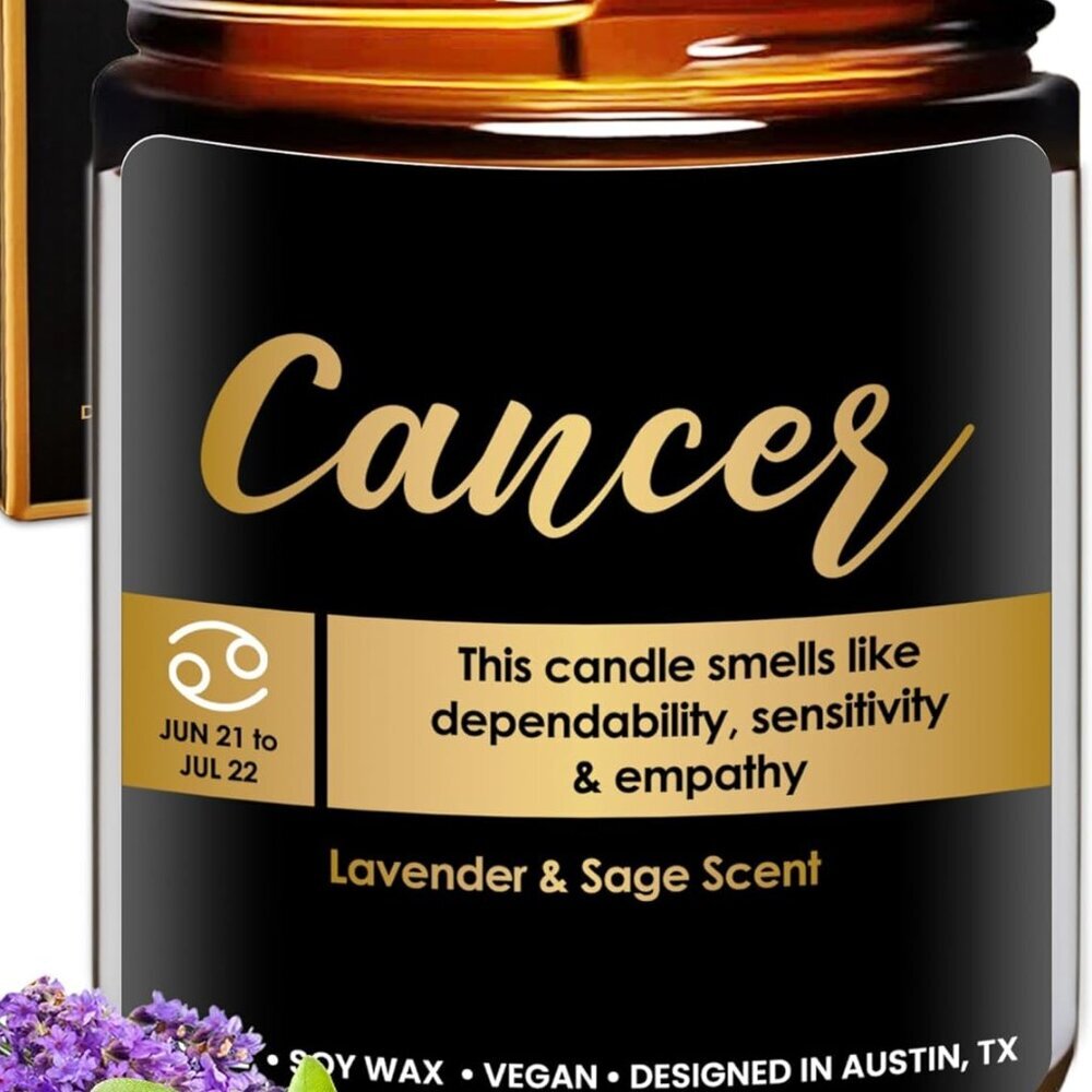 Cancer Candle, Unique Zodiac Candles, Thoughtful Cancer Gifts for Women, Zodiac